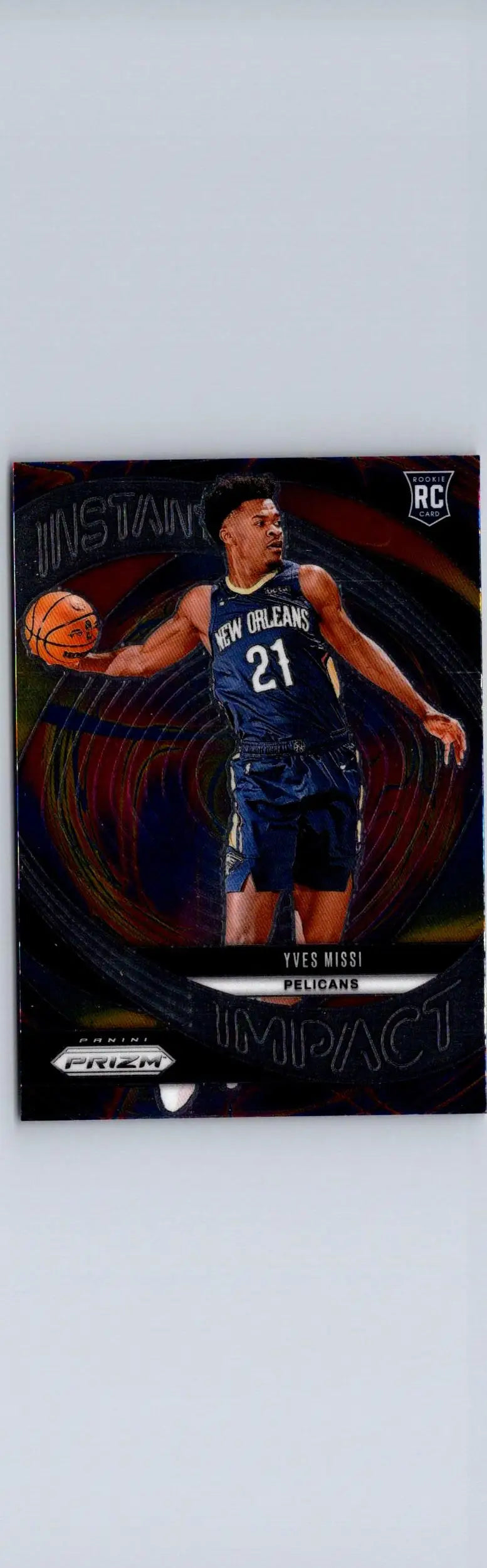 Yves Missi Instant Impact basketball card from 2024-25 Panini Prizm silver set