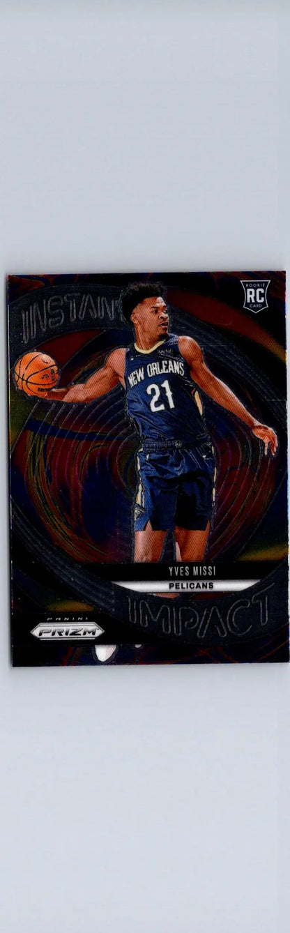 Yves Missi Instant Impact basketball card from 2024-25 Panini Prizm silver set
