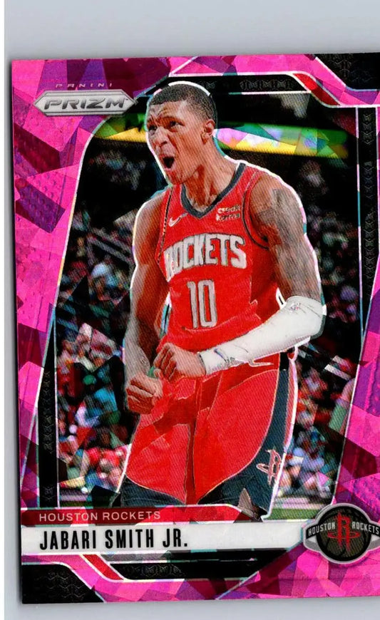 Basketball trading card featuring Jabari Smith Jr. Prizms Pink Ice from Panini Prizm 2024-25