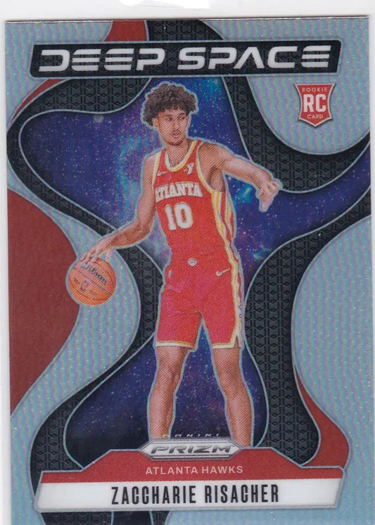 Basketball trading card of Zaccharie Risacher Deep Space RC Atlanta Hawks product