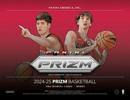 Basketball trading card from 2024-25 Panini Prizm Basketball Hobby Box showcasing sensational signatures