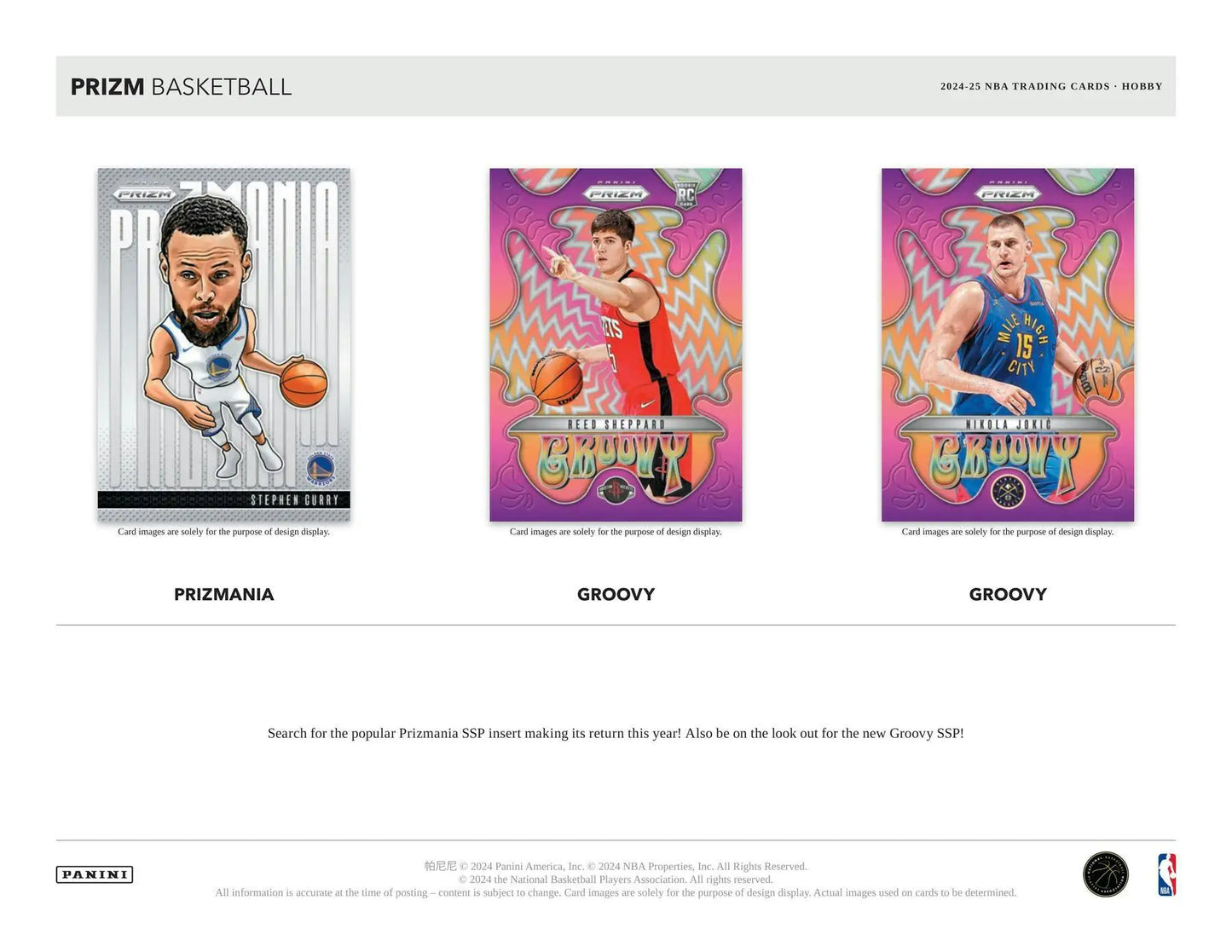 Basketball trading cards from the 2024-25 Panini Prizm Basketball Hobby Box featuring sensational signatures