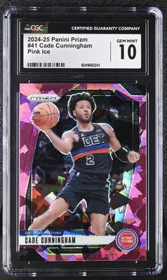 Graded Cade Cunningham basketball card from 2024-25 Panini Prizm Cade Cunningham series