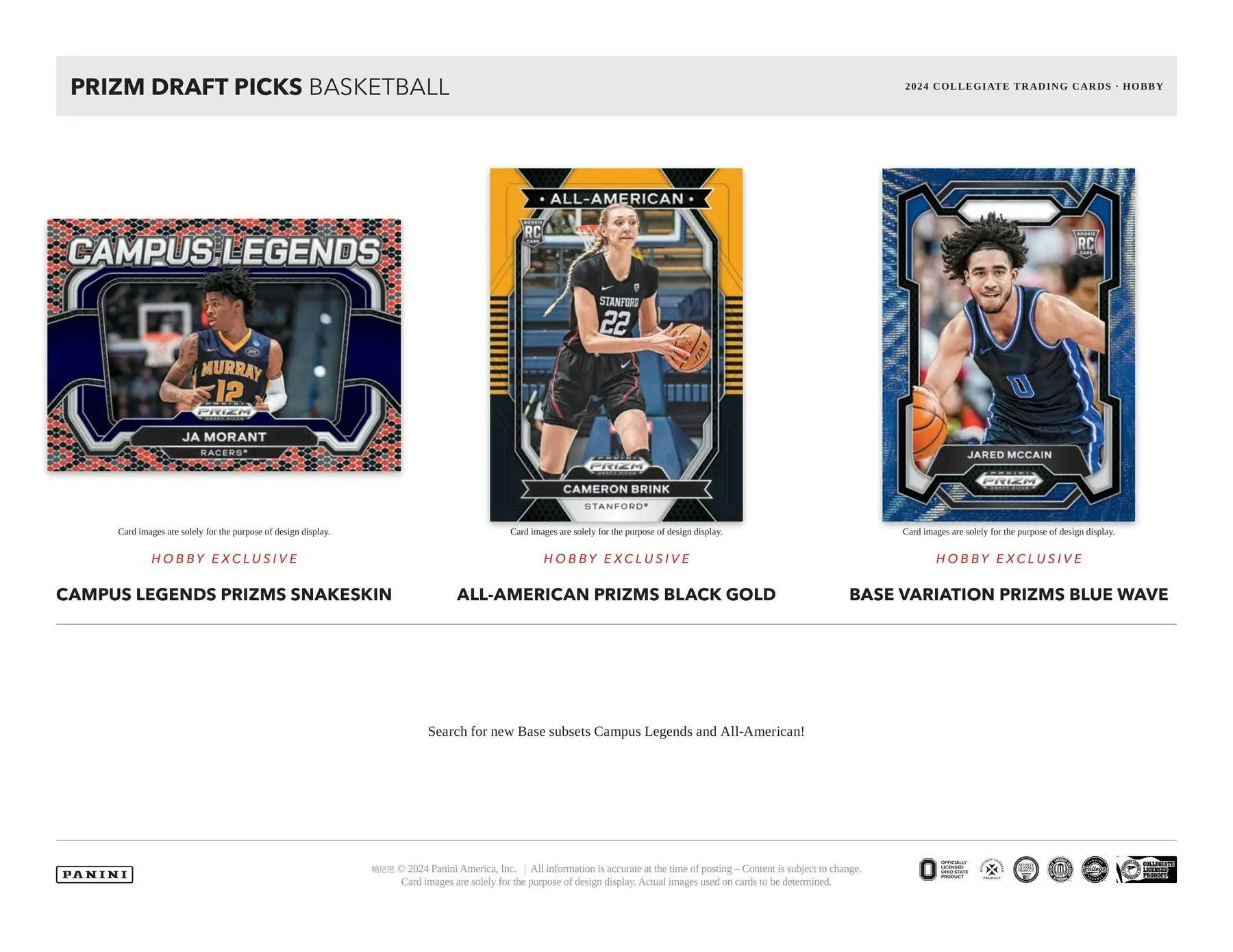 Basketball trading cards from 2024-25 Panini Prizm Draft Hobby Box with four autographs