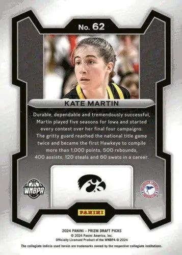 Kate Martin Panini Prizm Draft Picks basketball card original gloss 2024-25