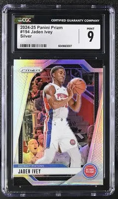 Graded Panini Prizm Jaden Ivey basketball card 2024-25 CGC 9 silver collectible
