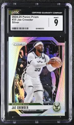 Graded Panini Prizm Jae Crowder basketball card in silver, CGC 9 condition