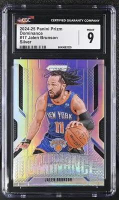 Panini Prizm Jalen Brunson Silver Dominance basketball card CGC 9 Mint 2024-25