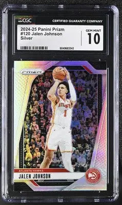 Graded Panini Prizm Jalen Johnson basketball card CGC 10 from 2024-25 Panini Prizm