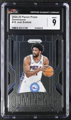 Graded Panini Prizm Joel Embiid basketball card in 2024-25 Panini Prizm collection
