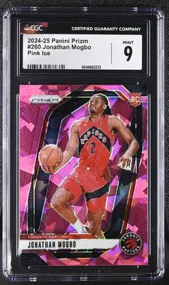 Graded Panini Prizm Jonathan Mogbo Pink Ice Basketball Card CGC 9