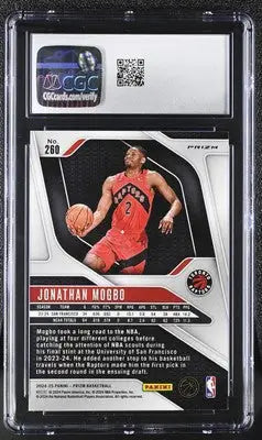 Graded Pink Ice Panini Prizm Jonathan Mogbo basketball card CGC 9