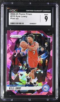 Graded Panini Prizm Kyle Lowry Pink Ice Basketball Card CGC 9