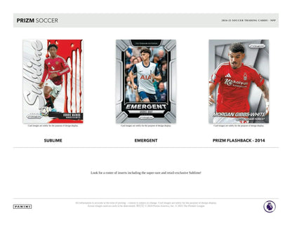 Soccer trading cards with Pink Mosaic Prizms from 2024-25 Panini Prizm EPL Blaster Box