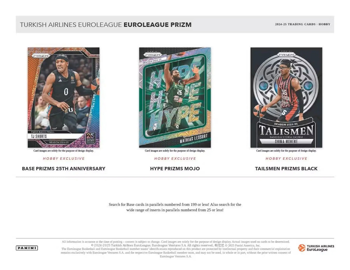 Basketball trading cards inside 2024-25 Panini Prizm Turkish Airlines EuroLeague Hobby Box