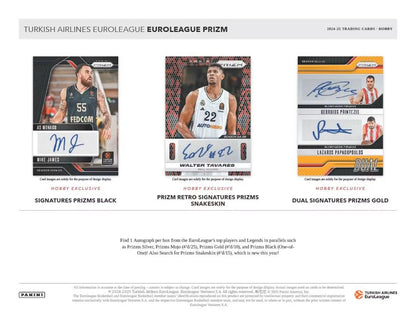 2024-25 Panini Prizm Turkish Airlines EuroLeague basketball trading cards display