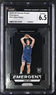 Graded Panini Prizm Zach Edey basketball card from 2024-25 Panini Prizm series