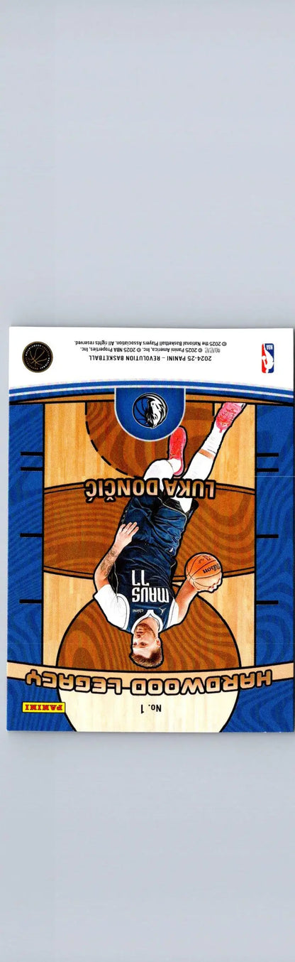 Basketball trading card featuring Luka Doncic Hardwood Legacy from 2024-25 Panini Revolution