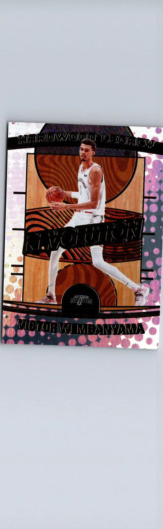 Basketball trading card of Victor Wembanyama from 2024-25 Panini Revolution Hardwood Legacy