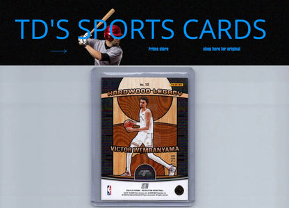 Basketball card of Victor Wembanyama Hardwood Legacy Red Astro #/299 from 2024-25 Panini Revolution