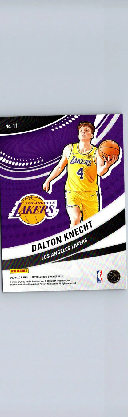 Basketball trading card of Dalton Knecht in Lakers uniform from Panini Revolution Dalton Knecht Vortex series