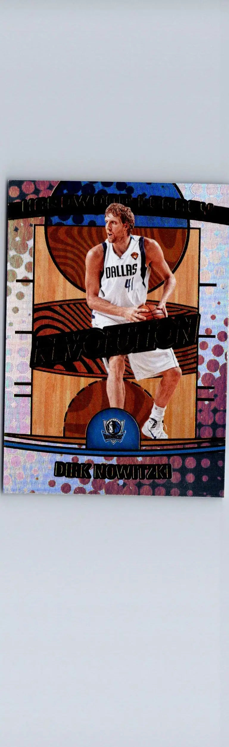 Collectible Dirk Nowitzki Hardwood Legacy basketball card from 2024-25 Panini Revolution