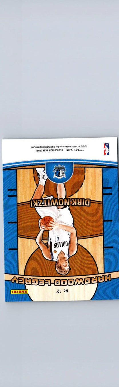 Dirk Nowitzki Hardwood Legacy basketball card from 2024-25 Panini Revolution series