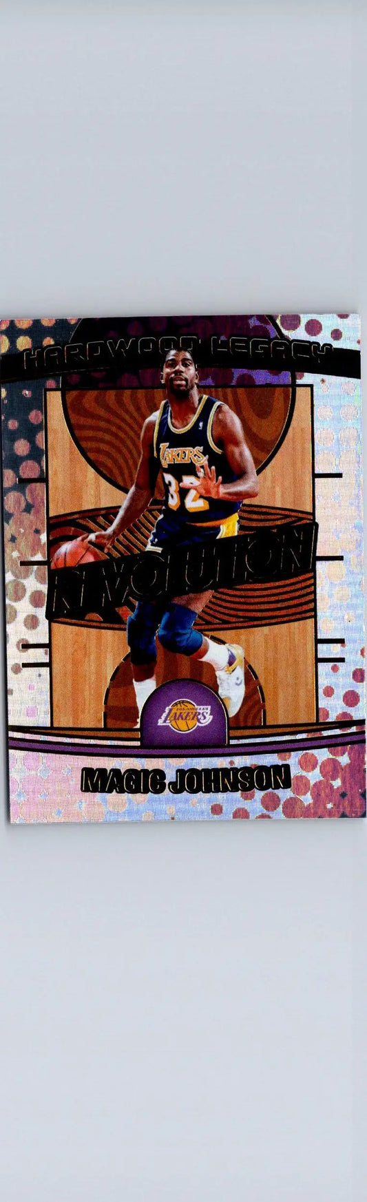 Collectible basketball trading card of Magic Johnson Hardwood Legacy from 2024-25 Panini Revolution