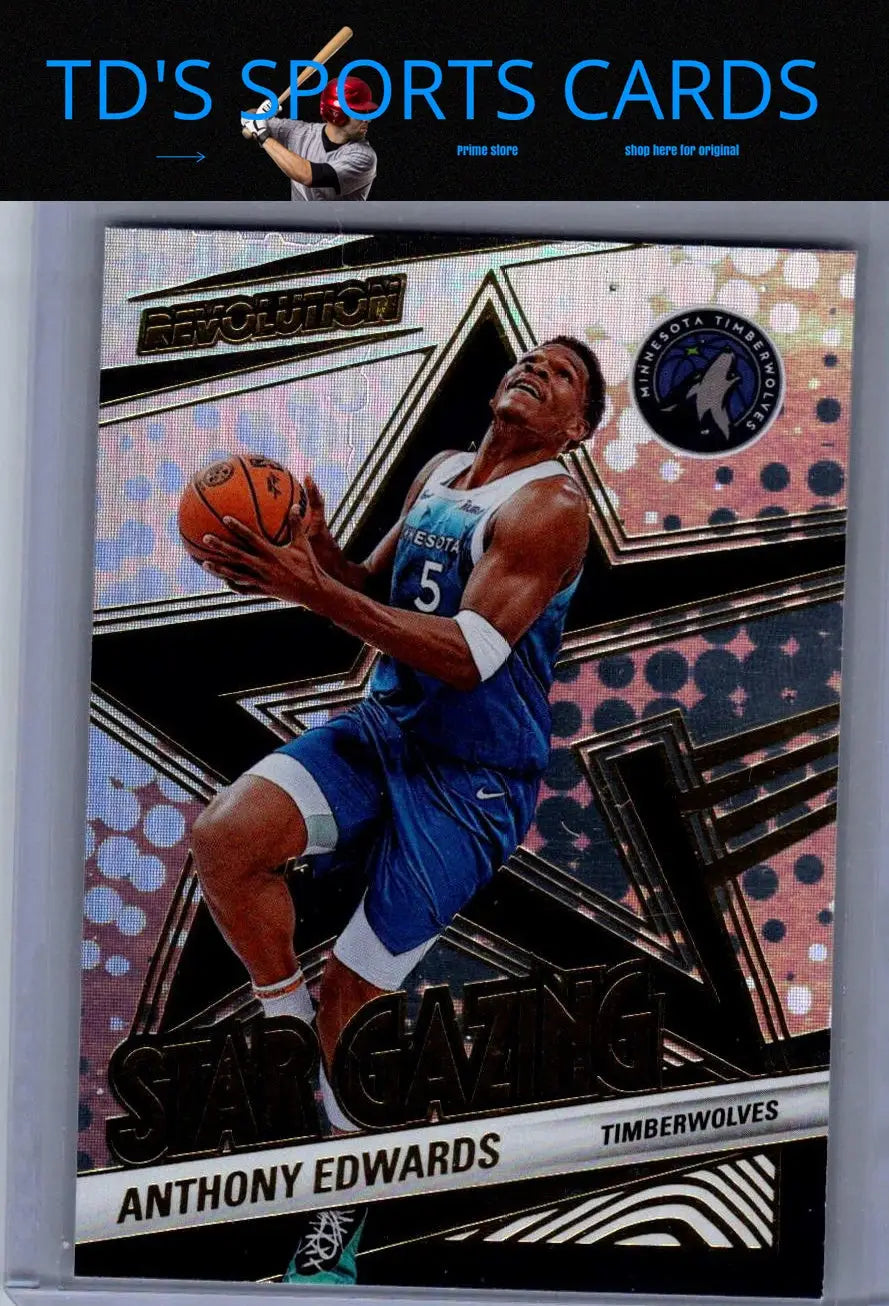 Anthony Edwards basketball card from 2024-25 Panini Revolution Edwards Star Gazing