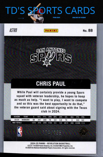 Chris Paul basketball card from 2024-25 Panini Revolution featuring Draymond Green Red Astro
