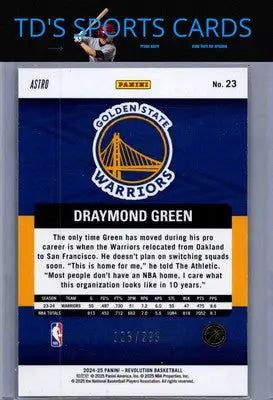 Draymond Green basketball card from 2024-25 Panini Revolution featuring Astro design