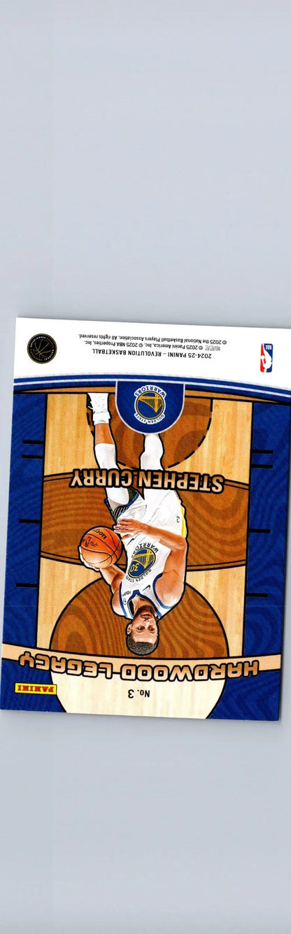 Stephen Curry Hardwood Legacy NBA trading card from 2024-25 Panini Revolution series