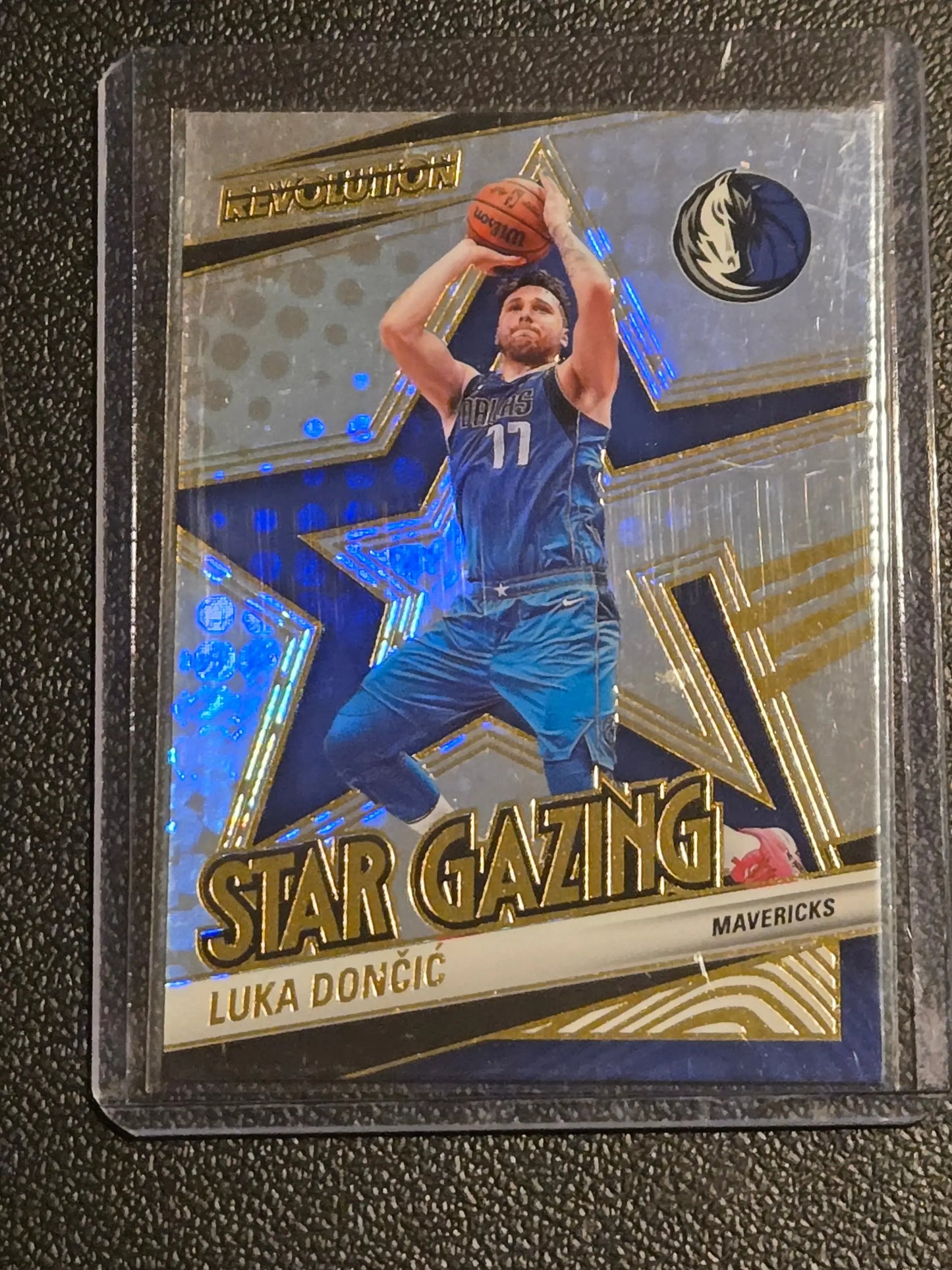 Luka Doncic Star Gazing Revolution basketball trading card from Panini Revolution 2024-25
