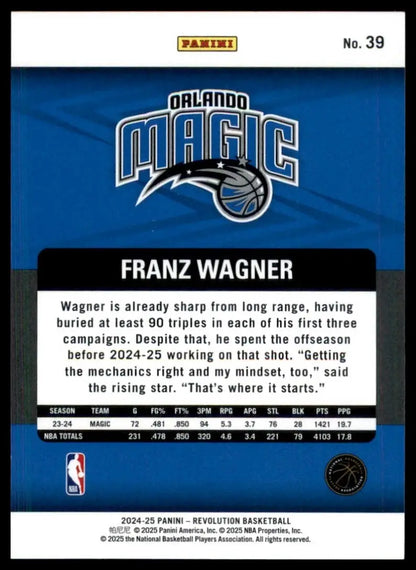 2024-25 Panini Revolution Franz Wagner #39 Orlando Magic Basketball Card NBA - Basketball Card