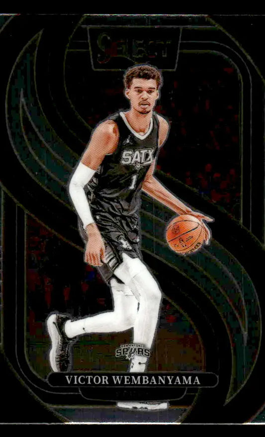 Victor Wembanyama basketball card from 2024-25 Panini Select featuring San Antonio Spurs