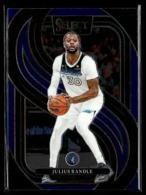 Basketball trading card of Julius Randle in white jersey for Panini Select 2024-25