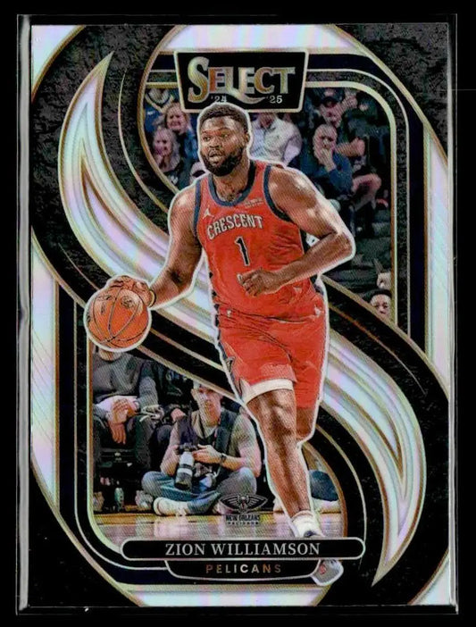 Zion Williamson basketball card from Panini Select Silver Prizm 2024-25 collection