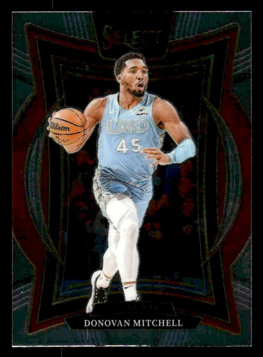 Donovan Mitchell basketball card from 2024-25 Panini Select featuring Cleveland Cavaliers