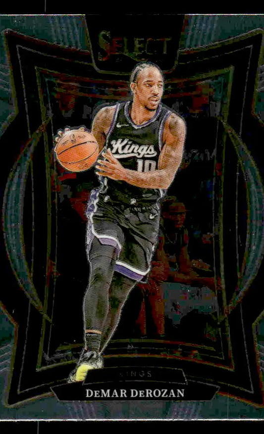 DeMar DeRozan basketball card from Panini Select featuring Sacramento Kings player