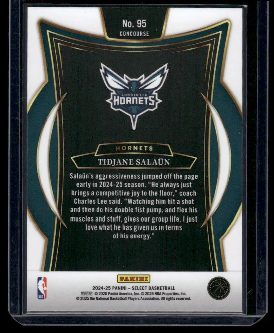 2024-25 Panini Select Basketball Tidjane Salaün #95 Concourse Blue RC Basketball - Basketball Card