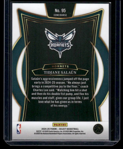 2024-25 Panini Select Basketball Tidjane Salaün #95 Concourse Blue RC Basketball - Basketball Card