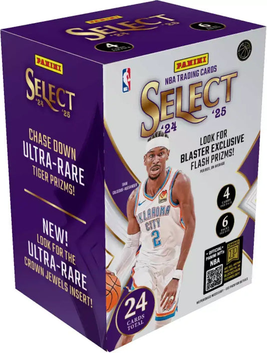 2024-25 Panini Select NBA Basketball Blaster Box showcasing NBA basketball cards