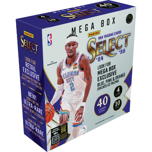 2024-25 Panini Select NBA Mega Box with Shai Gilgeous-Alexander and exclusive Cracked Ice Prizms