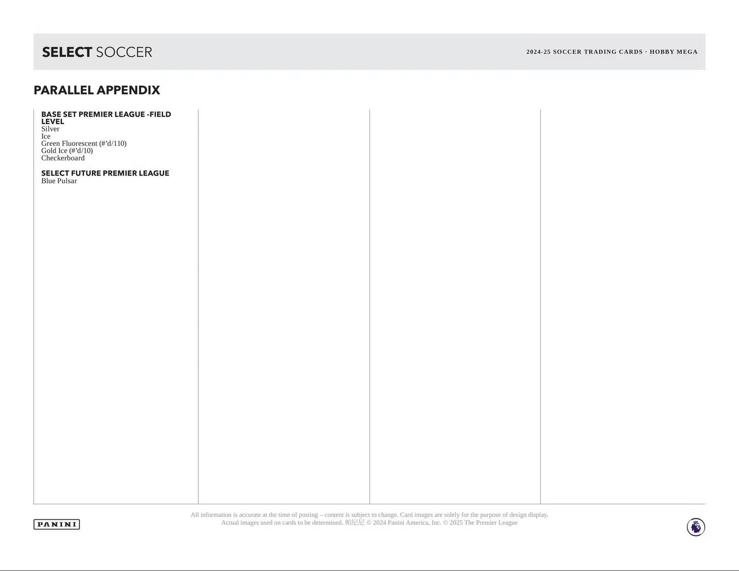 2024-25 Panini Select Premier League EPL Soccer Mega Box | Columbia Sports Cards