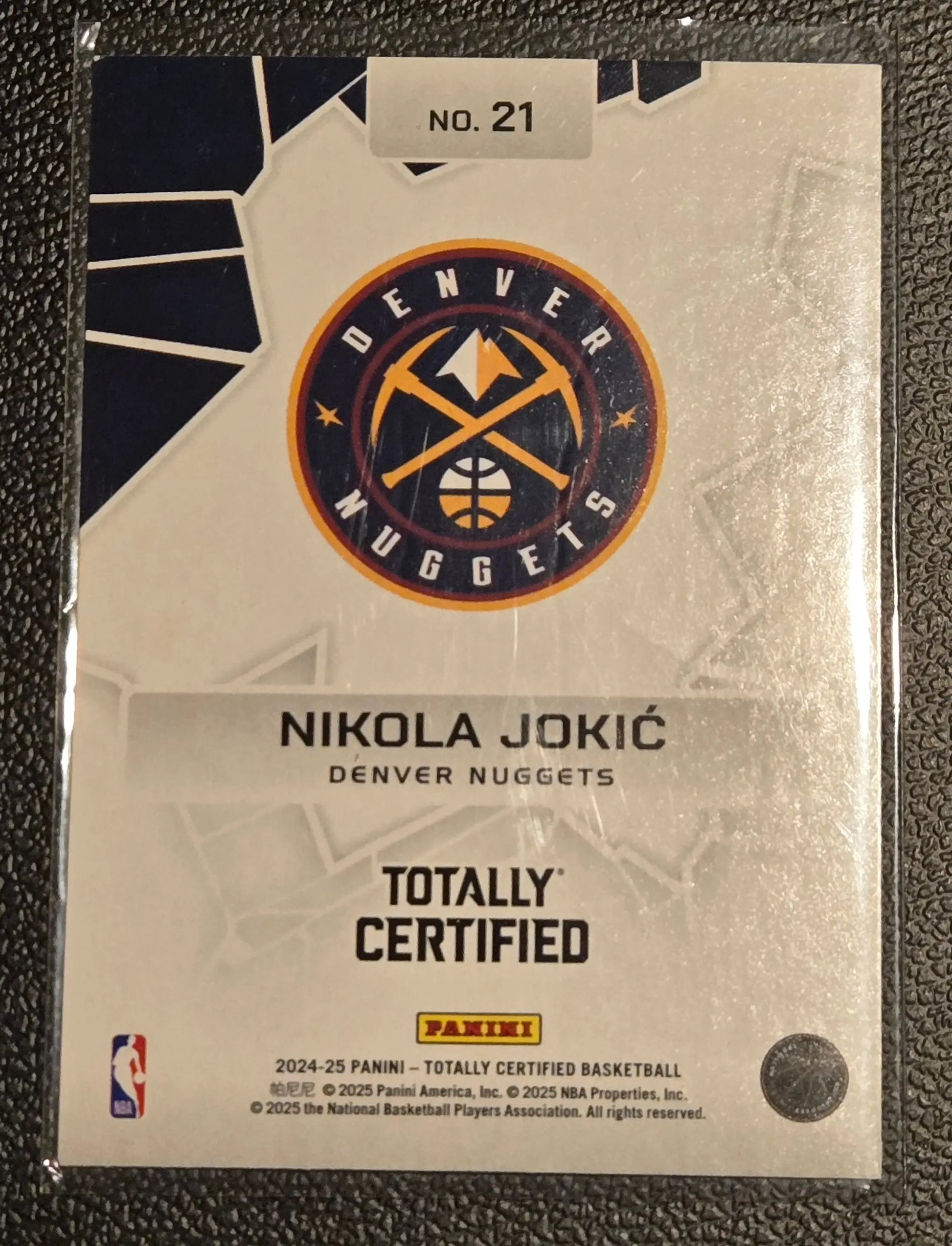 Nikola Jokic basketball card from Panini Totally Certified Nikola Jokic Rock the Rim