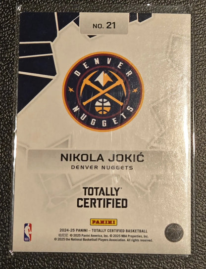 Nikola Jokic basketball card from Panini Totally Certified Nikola Jokic Rock the Rim