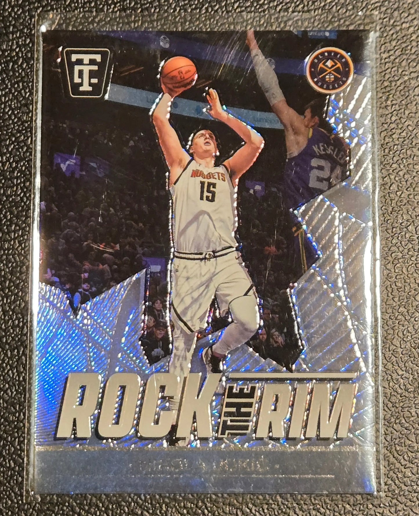 Basketball trading card featuring Nikola Jokic from Panini Totally Certified Rock the Rim series
