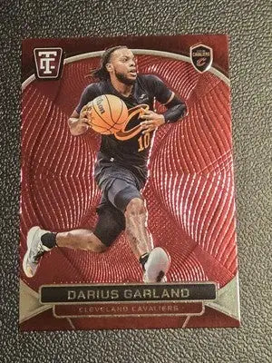 Darius Garland basketball card from Panini Totally Certified Garland Mirror Maroon series