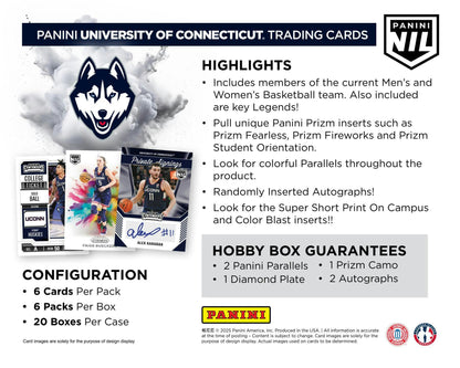 2024-25 Panini UConn Collegiate Basketball Hobby Box
