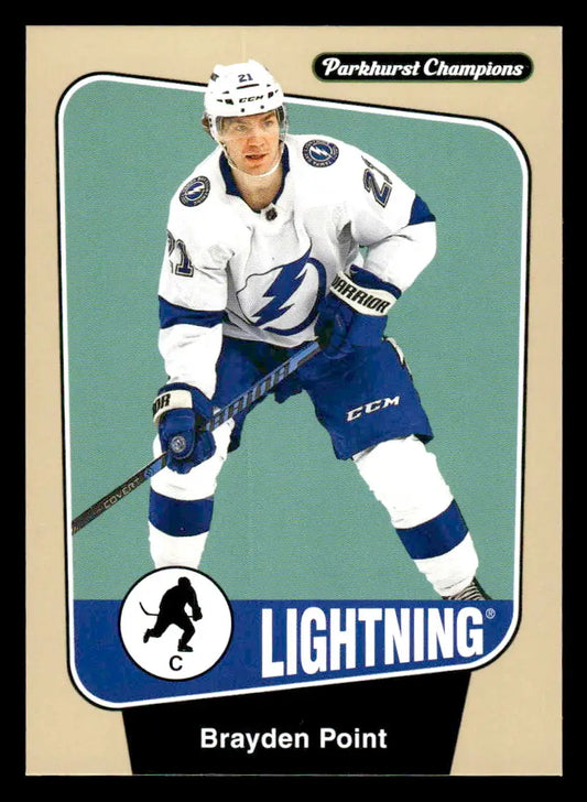 Brayden Point hockey card from 2024-25 Parkhurst Champions featuring Tampa Bay Lightning